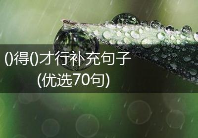 ()得()才行补充句子(优选70句)