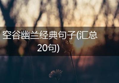 空谷幽兰经典句子(汇总20句)