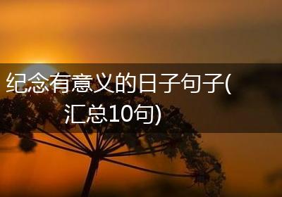 纪念有意义的日子句子(汇总10句)