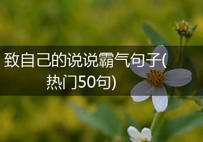 致自己的说说霸气句子(热门50句)