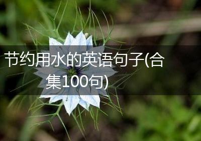 节约用水的英语句子(合集100句)