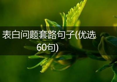 表白问题套路句子(优选60句)