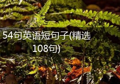 54句英语短句子(精选108句)