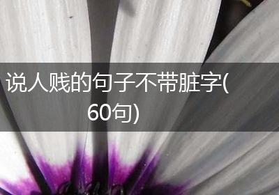说人贱的句子不带脏字(60句)