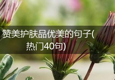 赞美护肤品优美的句子(热门40句)