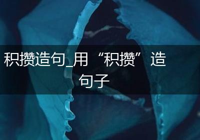 积攒造句_用“积攒”造句子
