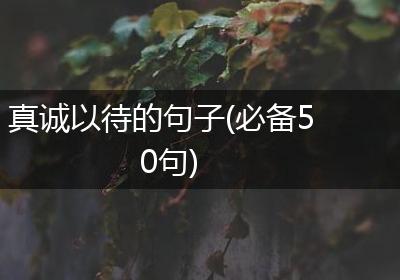真诚以待的句子(必备50句)