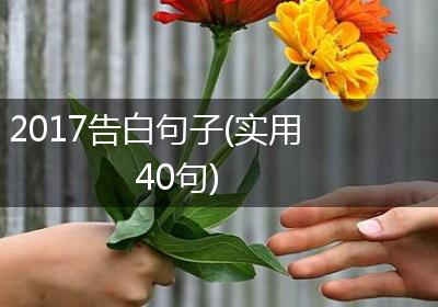 2017告白句子(实用40句)