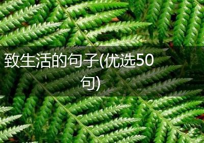 致生活的句子(优选50句)
