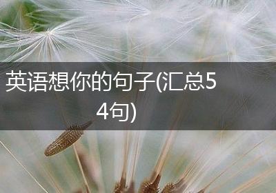 英语想你的句子(汇总54句)