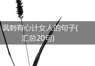 讽刺有心计女人的句子(汇总20句)