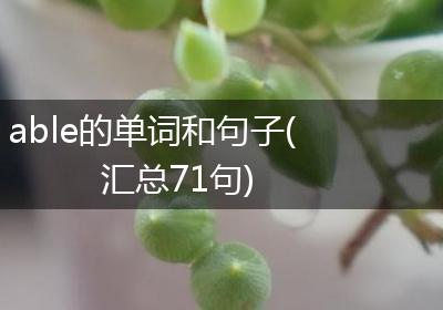 able的单词和句子(汇总71句)