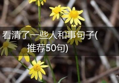 看清了一些人和事句子(推荐50句)