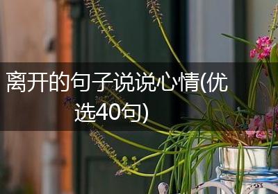 离开的句子说说心情(优选40句)