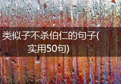 类似子不杀伯仁的句子(实用50句)