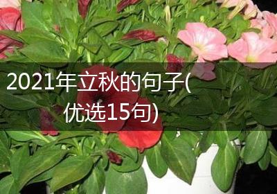 2021年立秋的句子(优选15句)