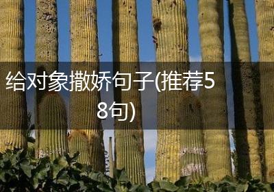给对象撒娇句子(推荐58句)