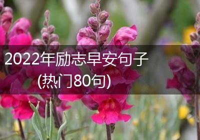 2022年励志早安句子(热门80句)