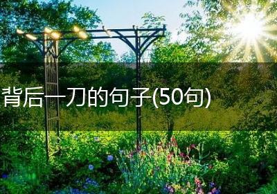 背后一刀的句子(50句)