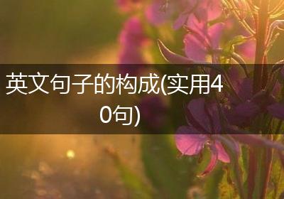 英文句子的构成(实用40句)