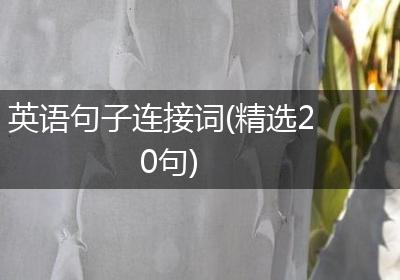 英语句子连接词(精选20句)