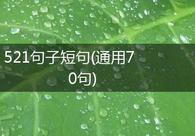 521句子短句(通用70句)