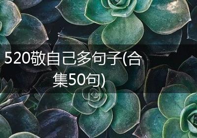 520敬自己多句子(合集50句)