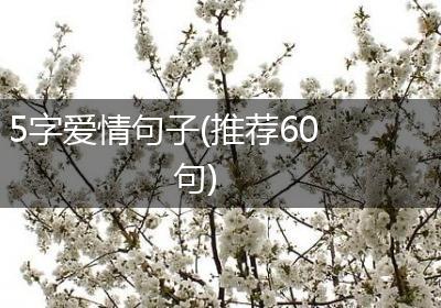 5字爱情句子(推荐60句)