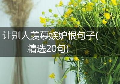 让别人羡慕嫉妒恨句子(精选20句)