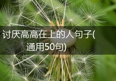 讨厌高高在上的人句子(通用50句)