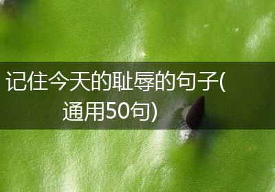 记住今天的耻辱的句子(通用50句)