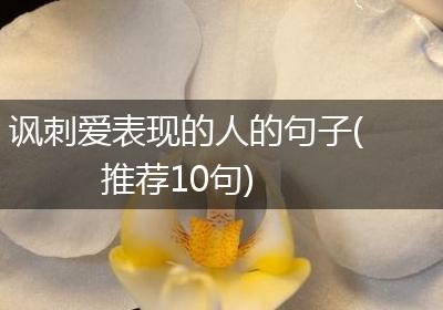 讽刺爱表现的人的句子(推荐10句)