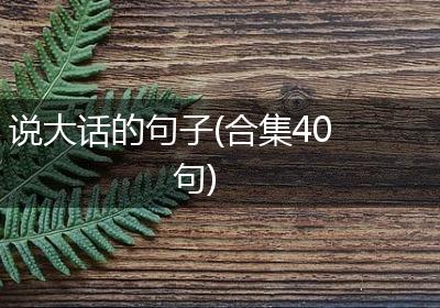 说大话的句子(合集40句)