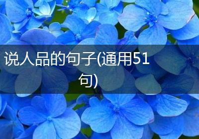 说人品的句子(通用51句)