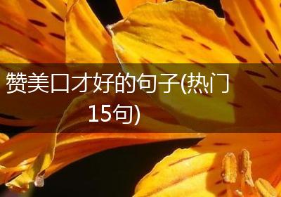 赞美口才好的句子(热门15句)