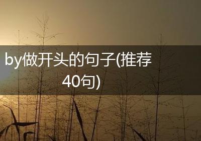 by做开头的句子(推荐40句)