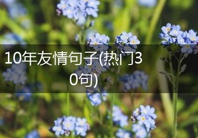 10年友情句子(热门30句)