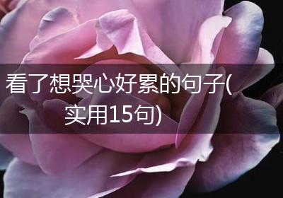 看了想哭心好累的句子(实用15句)