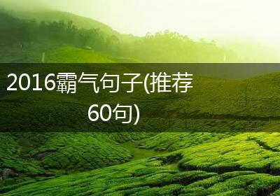 2016霸气句子(推荐60句)