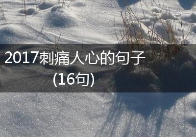 2017刺痛人心的句子(16句)
