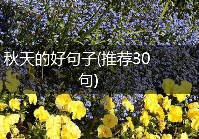 秋天的好句子(推荐30句)