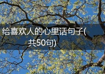 给喜欢人的心里话句子(共50句)