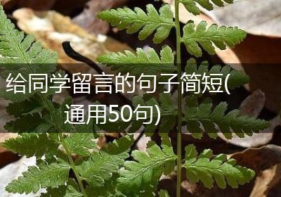 给同学留言的句子简短(通用50句)