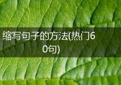 缩写句子的方法(热门60句)