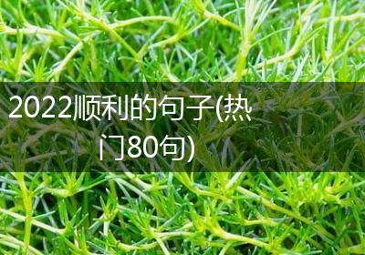 2022顺利的句子(热门80句)