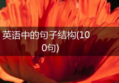 英语中的句子结构(100句)