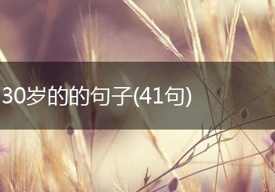 30岁的的句子(41句)