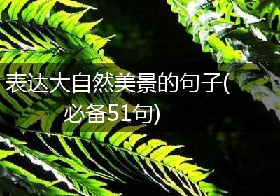 表达大自然美景的句子(必备51句)