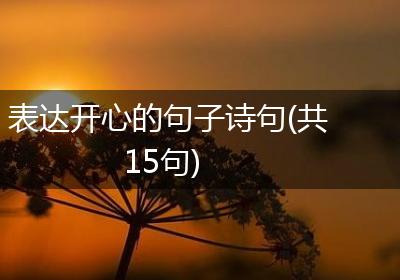表达开心的句子诗句(共15句)