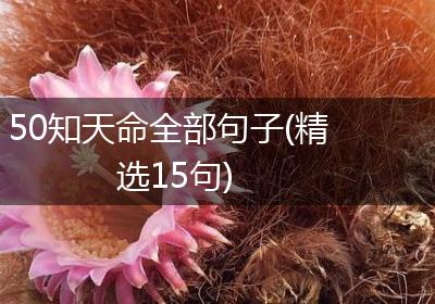 50知天命全部句子(精选15句)
